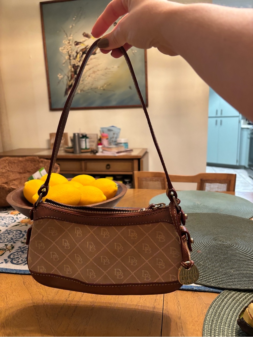 Dooney&Bourke Brown Monogram Shoulder Bag